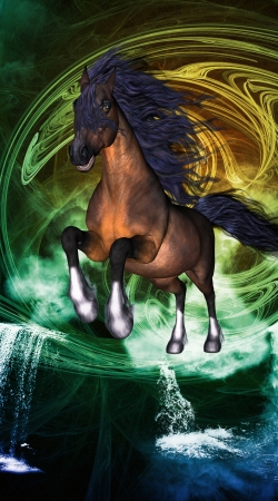 cover Horse with blue mane