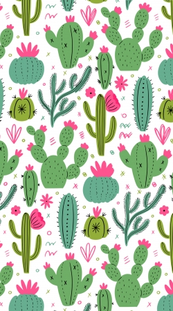 cover Minimalist pattern with cactus plants