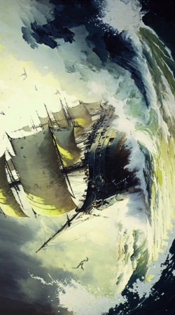 cover Ocean Ship Painting