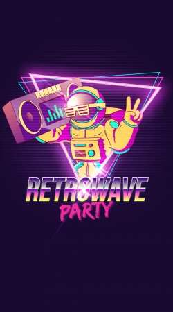 cover Retrowave party nightclub dj neon