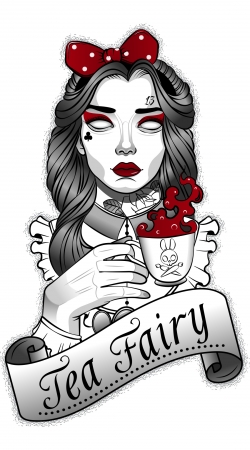 cover Scary zombie Alice drinking tea