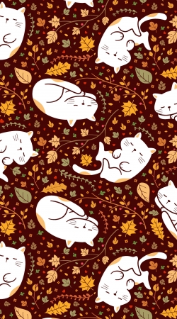 cover Sleeping cats seamless pattern