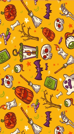 cover Yellow Halloween Pattern