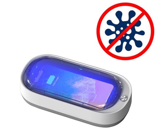 Mobile UV sterilizer for disinfecting phones