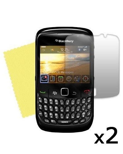 2 Protective Screen Films Blackberry  Curve 8520/9300