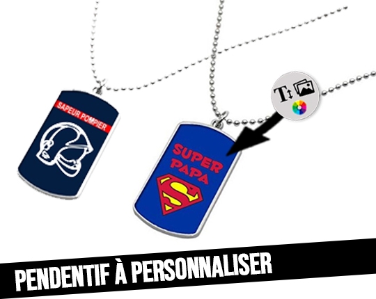 Customizable pendant with military plaque
