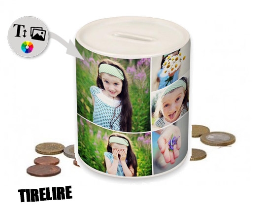 Piggy bank to personalize with photos
