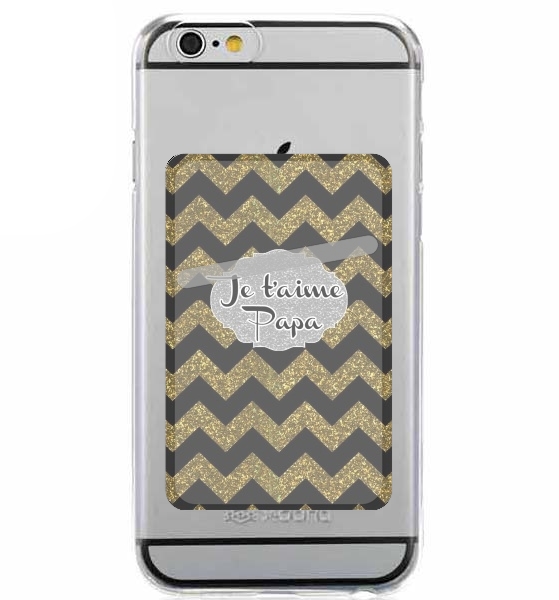  chevron gold and black - Je t'aime Papa for Adhesive Slot Card
