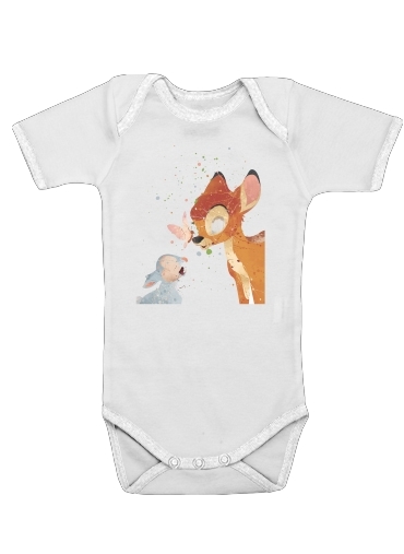  Bambi Art Print for Baby short sleeve onesies