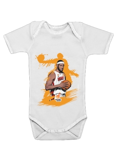 Baby short sleeve onesies for Basketball Stars: Lebron James