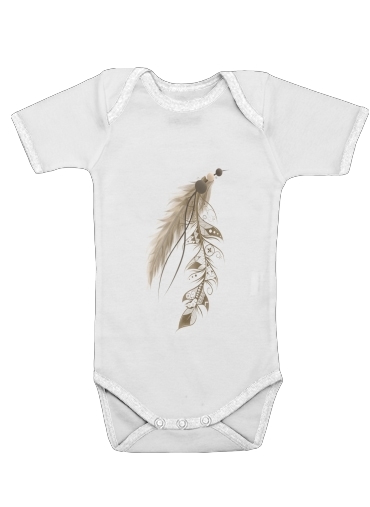 Baby short sleeve onesies for Boho Feather