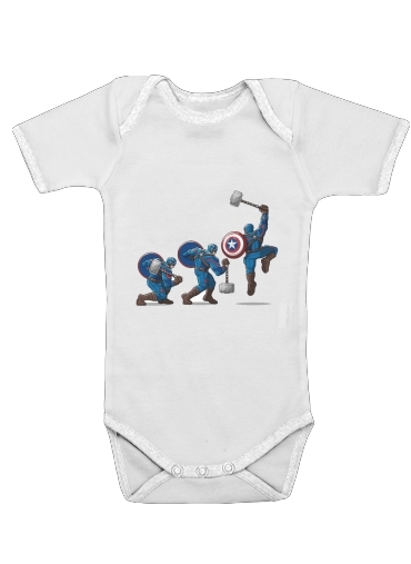  Captain America - Thor Hammer for Baby short sleeve onesies