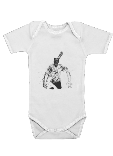  chainsaw man black and white for Baby short sleeve onesies