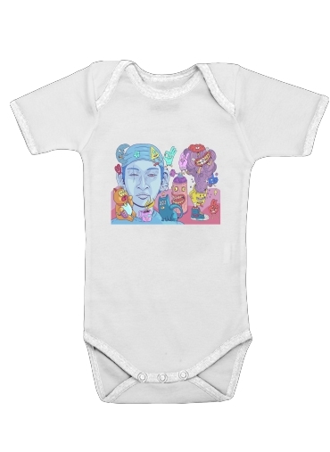  Colorful and creepy creatures for Baby short sleeve onesies