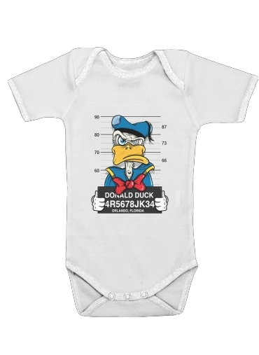  Donald Duck Crazy Jail Prison for Baby short sleeve onesies