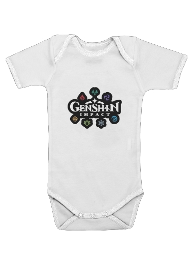  Genshin impact elements for Baby short sleeve onesies