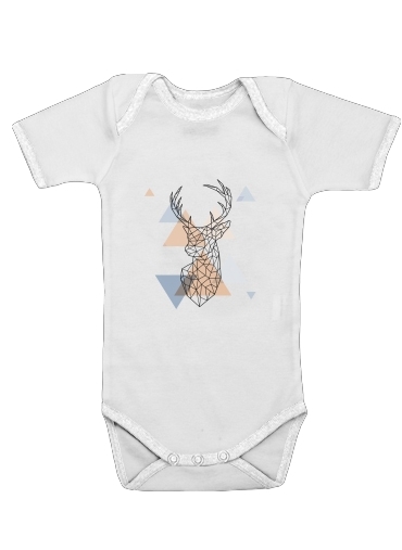  Geometric head of the deer for Baby short sleeve onesies