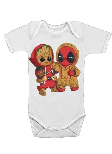  Groot x Deadpool for Baby short sleeve onesies
