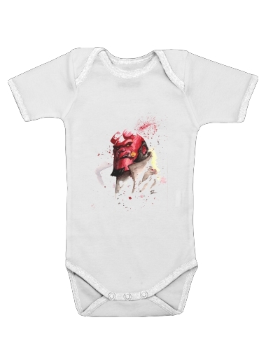 Hellboy Watercolor Art for Baby short sleeve onesies