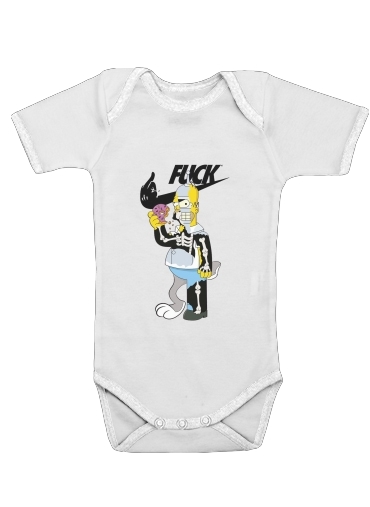  Home Simpson Parodie X Bender Bugs Bunny Zobmie donuts for Baby short sleeve onesies