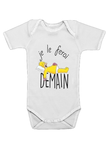  Je le ferai demain Homer Donuts for Baby short sleeve onesies