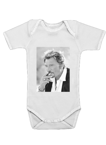 Baby short sleeve onesies for johnny hallyday Smoke Cigare Hommage