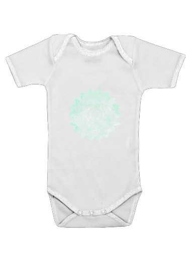  Mint Bohemian Flower Mandala for Baby short sleeve onesies