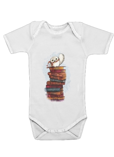  Owl and Books for Baby short sleeve onesies
