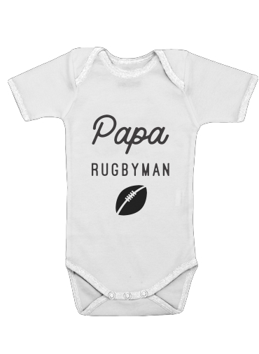  Papa Rugbyman for Baby short sleeve onesies
