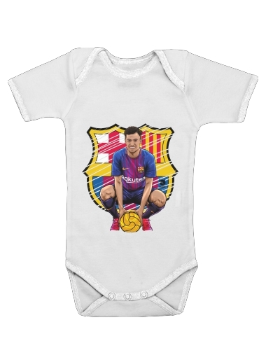 Baby short sleeve onesies for Philippe Brazilian Blaugrana