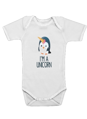 Onesies Baby Pingouin wants to be unicorn