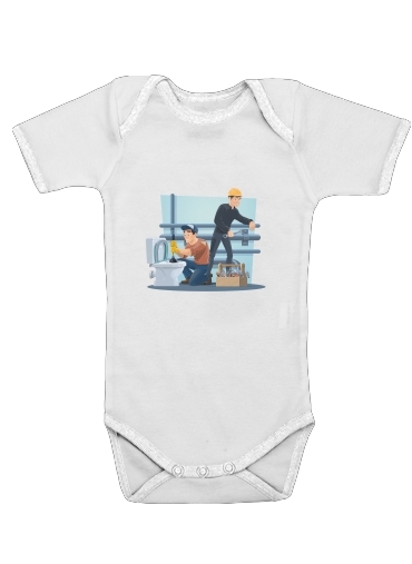  Plumbers with work tools for Baby short sleeve onesies