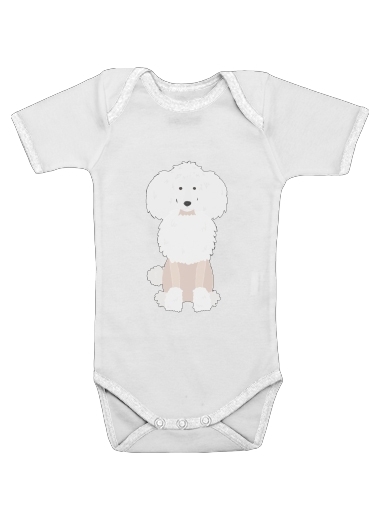  Poodle White for Baby short sleeve onesies