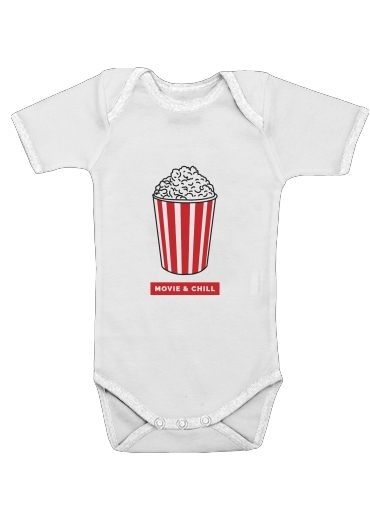  Popcorn movie and chill for Baby short sleeve onesies