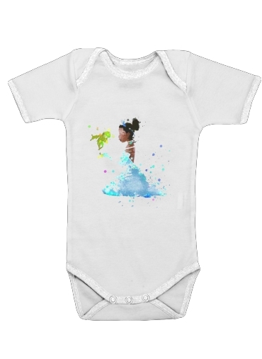  Princess Tiana Watercolor Art for Baby short sleeve onesies