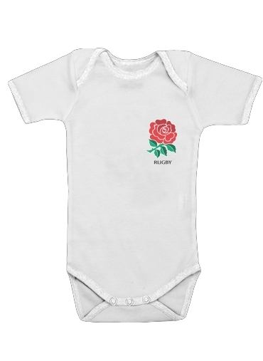  Rose Flower Rugby England for Baby short sleeve onesies