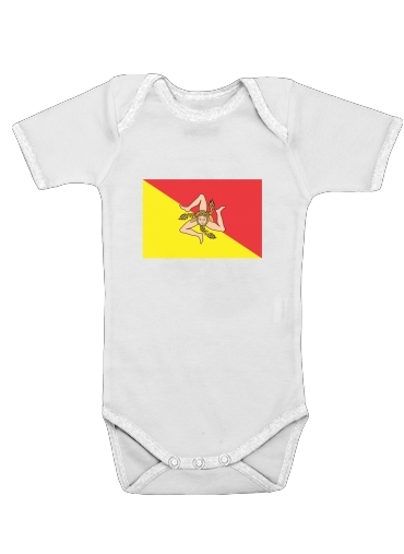  Sicile Flag for Baby short sleeve onesies