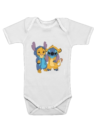 Simba X Stitch best friends for Baby short sleeve onesies