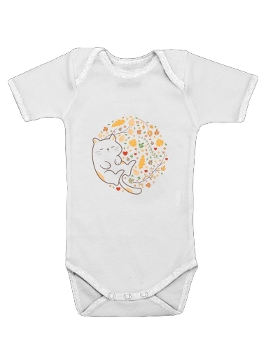 Sleeping cats seamless pattern for Baby short sleeve onesies