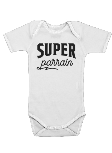  Super parrain humour famille cadeau for Baby short sleeve onesies