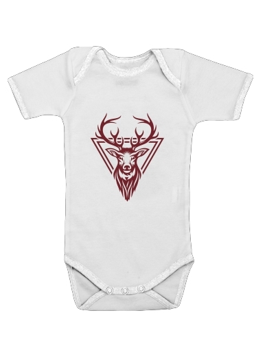  Vintage deer hunter logo for Baby short sleeve onesies