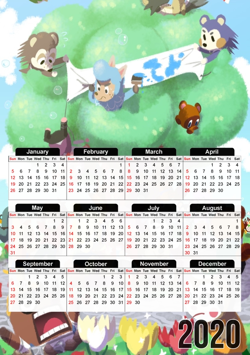  Animal Crossing Artwork Fan for A3 Photo Calendar 30x43cm