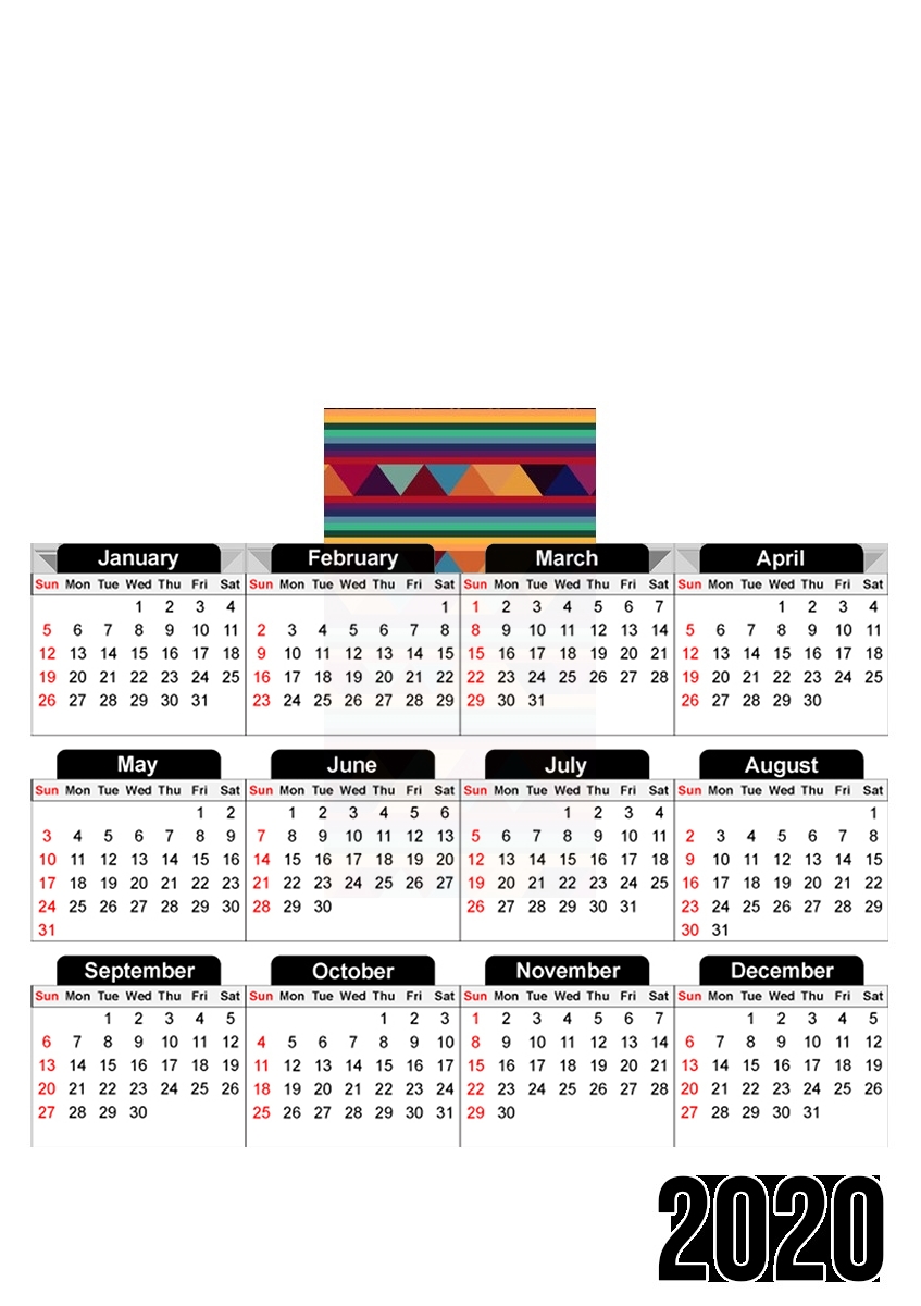  Aztec Pattern Pastel for A3 Photo Calendar 30x43cm
