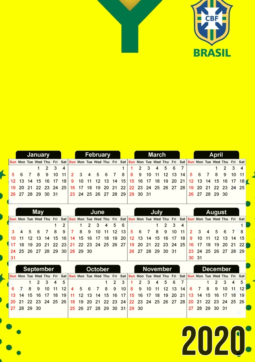  Brazil Selecao Home for A3 Photo Calendar 30x43cm