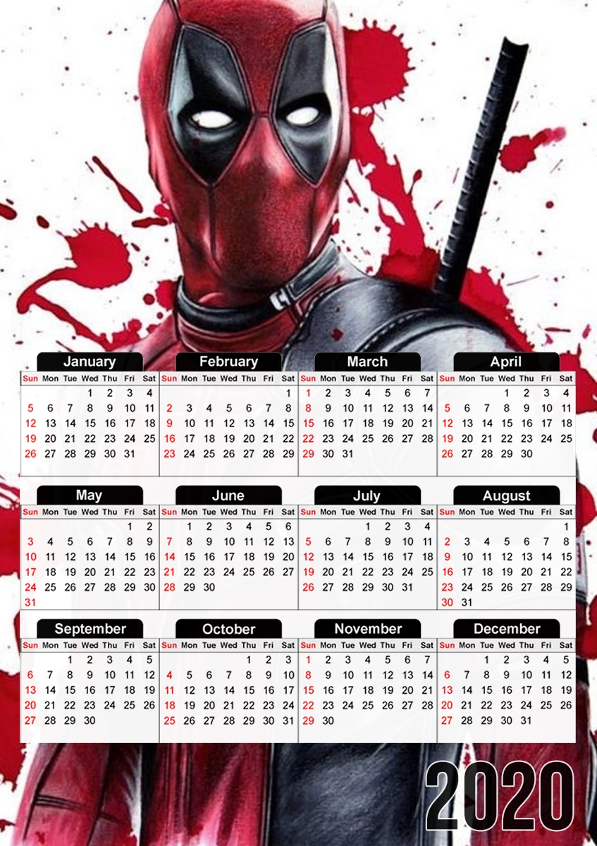  Deadpool Painting for A3 Photo Calendar 30x43cm