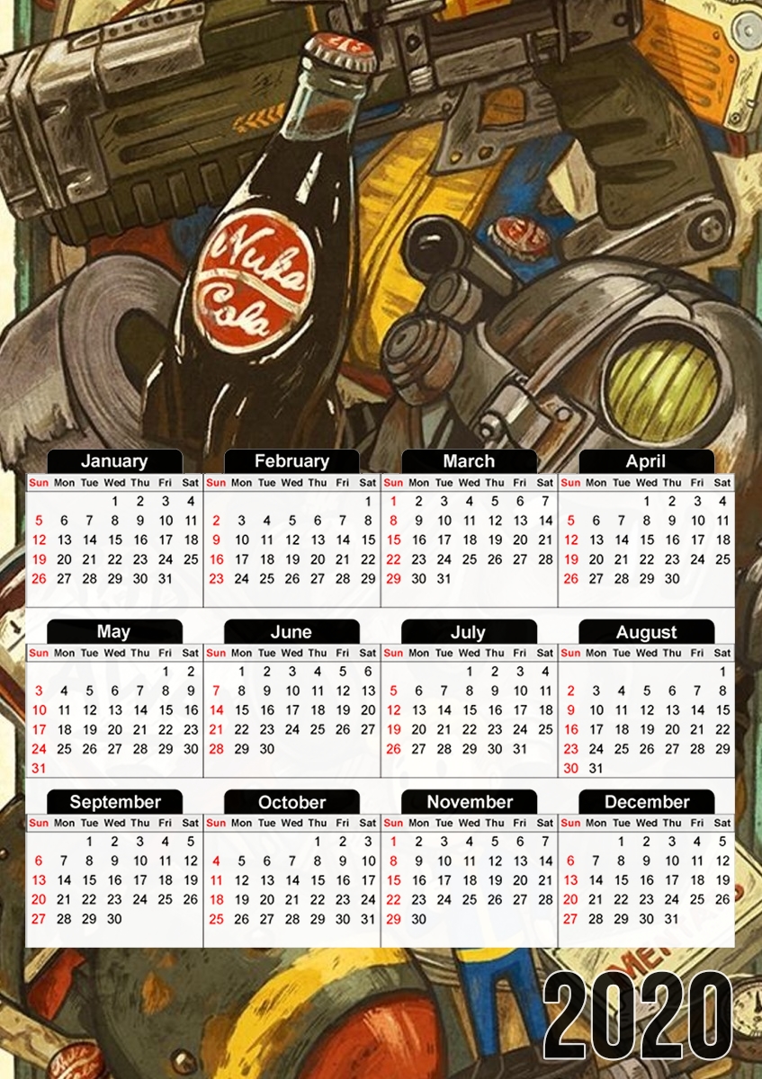  Fallout Painting Nuka Coca for A3 Photo Calendar 30x43cm