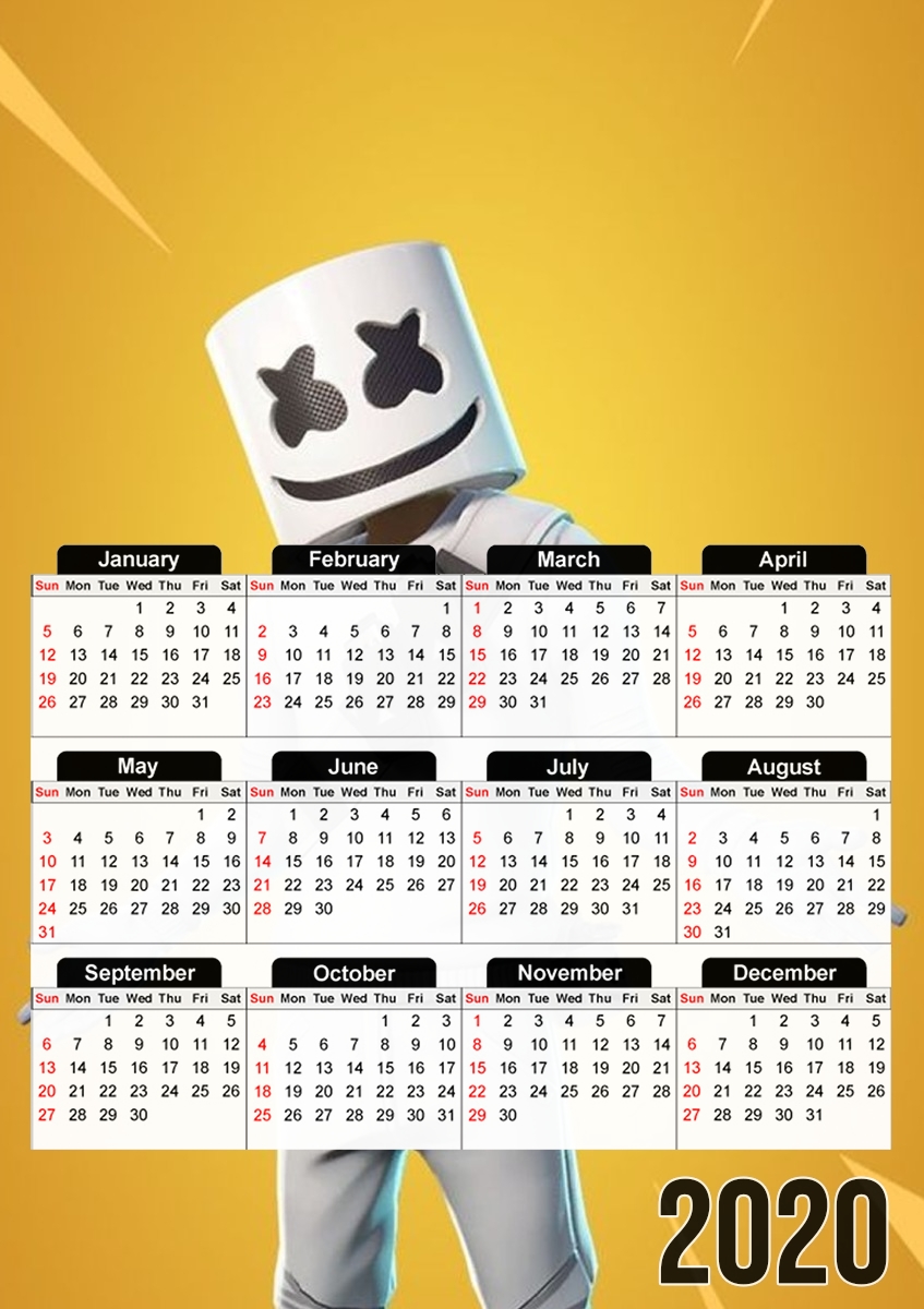 Fortnite Marshmello Skin Art for A3 Photo Calendar 30x43cm