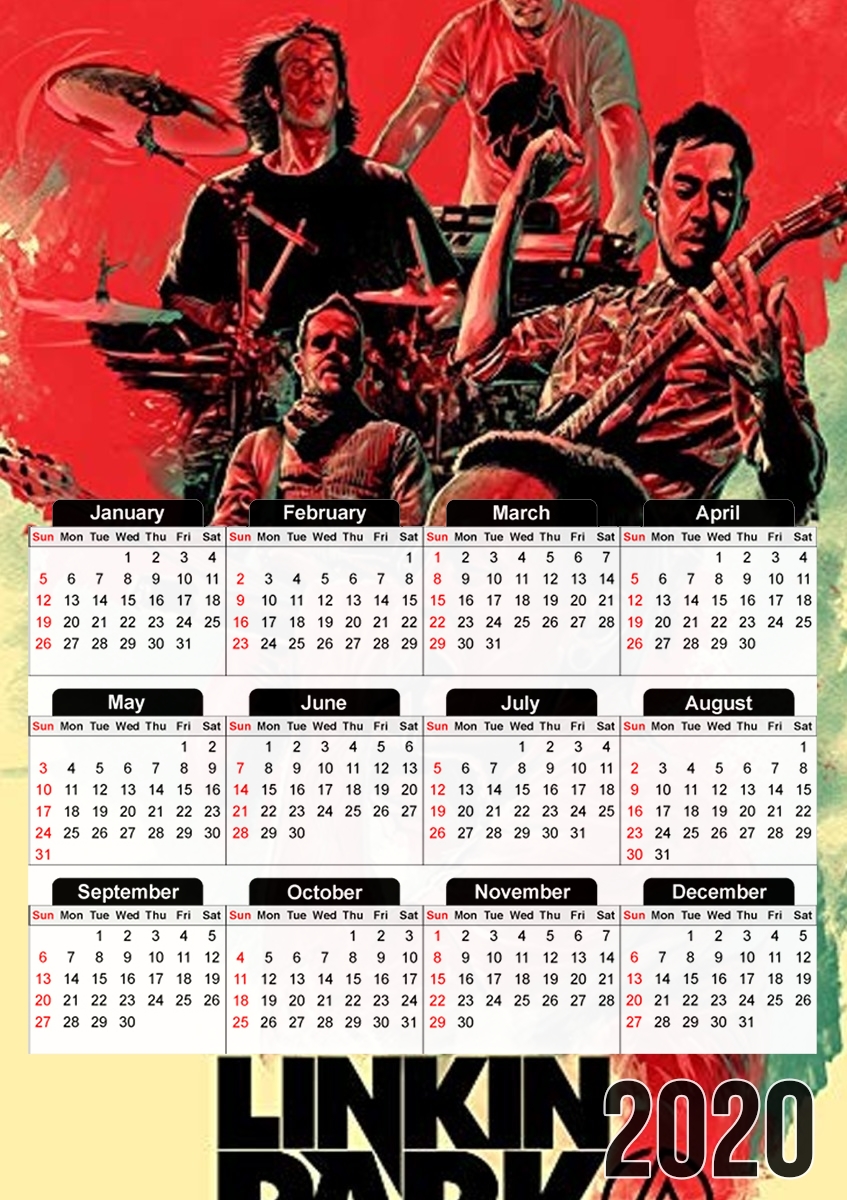  Linkin Park for A3 Photo Calendar 30x43cm