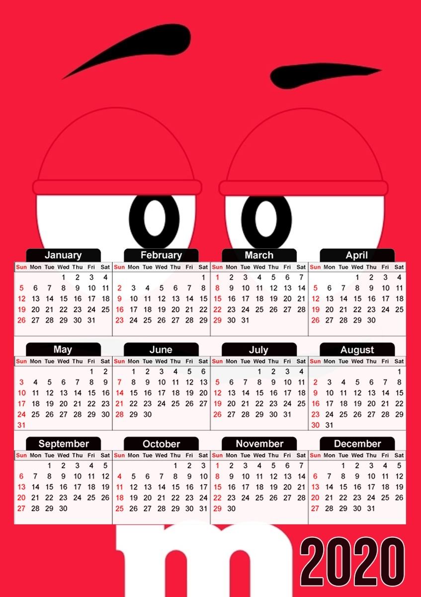  M&M's Red for A3 Photo Calendar 30x43cm
