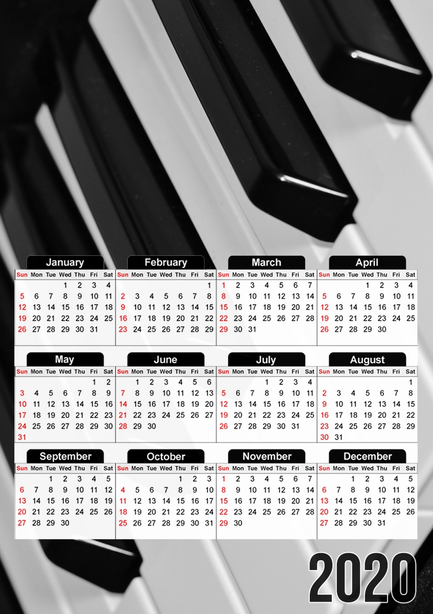  Piano for A3 Photo Calendar 30x43cm